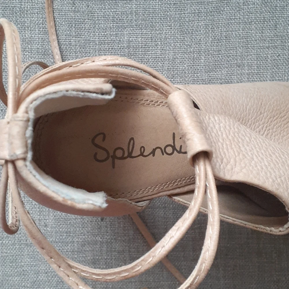 Splendid leather tan open toe heel size 8M